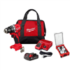 M18 18-Volt Lithium Ion Brushless Cordless 1/2 in. Compact Drill/Driver Combo Kit with Hole Dozer 10-Pc Set w/ PACKOUT