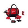 M18 18V brushless cordless 1/2" compact drill/driver combo kit with SHOCKWAVE 28-Pc impact set.