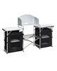Sugift black folding camping table with storage organizer.