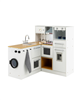 2-Pieces Wooden Kids Kitchen Playset with Light and Sound - White