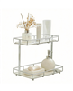 Yigii stainless steel vanity shelf in silver for bathroom and kitchen.