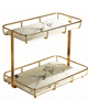 Yigii gold stainless steel vanity shelf for bathroom and kitchen.