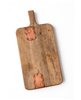 Vintage wooden charcuterie board with copper, now at a discount.