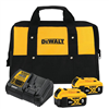 20V max lithium-ion 5.0Ah battery (2-pack) with charger and kit bag included.