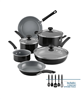 Farberware 15-pc. classic stainless steel cookware set - black, now with a discount!
