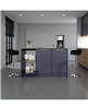 Fm Furniture Demon Kitchen Island with Storage Cabinet and Open Shelves