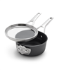 Get 20% off Calphalon Premier space-saving hard-anodized nonstick 1.5-quart saucepan with lid in black and stainless steel.