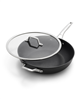 Calphalon Premier 13" Deep Skillet with Lid - Black, Stainless Steel.