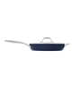 Calphalon premier ceramic nonstick 12" frying pan with lid - midnight blue.