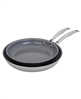 Henckels Clad H3 Stainless Steel Ceramic Nonstick 2 Piece 10" and 12" Fry Pan Set