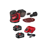 M18 18V cordless 5 in. random orbit sander with two 6.0 Ah batteries and charger.