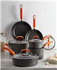 Rachael Ray 10-piece hard-anodized cookware set in orange, now with a discount.