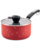 Farberware Disney 2-qt. red ceramic nonstick saucepan with lid.