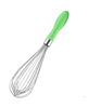 12-Inch Stainless Steel Whisk - Balloon Whisk Kitchen Tool With Soft Silicone Handle - Green