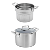 Clad CFX 8-qt Stainless Steel Ceramic Nonstick Stock Pot with Stainless Steel Pasta Insert