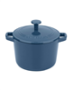 3-qt. round covered casserole in Provencal blue, classic enameled cast iron.