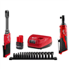 M12 FUEL INSIDER 12V Lithium-Ion Brushless 1/4-3/8 in. Extended Reach Box Cordless Ratchet Kit w/ Battery & 3/8 Ratchet