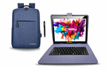 10.1" Octa Core 128GB Storage Android 15 with Designer Cloth Keyboard Case and Stylish Backpack and Pen Stylus - Blue