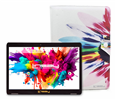 10.1" Octa Core 128GB Storage Android 15 Tablet with Rainbow Marble Case - Yellow