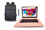 10.1" Octa Core 128GB Storage Android 15 with Designer Cloth Keyboard Case and Stylish Backpack and Pen Stylus - Peach