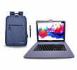 10.1" Octa Core 256GB Storage Android 15 with Designer Cloth Keyboard Case and Stylish Backpack and Pen Stylus - Blue