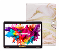 Linsay 10.1" octa-core Android 15 tablet, 128GB, pink with glaze marble case.