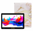 10.1" Octa Core 256GB Storage Android 15 Tablet with Glaze Marble Case - Pink