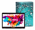 10.1" Octa Core 128GB Storage Android 15 Tablet with Flowers Marble Case - Red