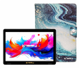 Linsay 10.1" octa-core Android 15 tablet with 256GB storage and blue ocean marble case on discount.