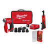 M12 Fuel 12V 4-in-1 drill driver kit with 3/8 in. ratchet and 15-pc titanium set.