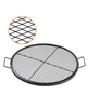 Cozito X-Marks Fire Pit Grill Grate, 30 inches Round Q235 Steel Cooking Grid with Handle