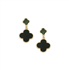 Sohi women's Clover drop earrings in black, now with a discount.
