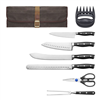 Henckels forged accent barbecue carving knife and grill tools set.