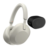 Sony WH-1000XM5 wireless noise-canceling over-ear headphones in silver.