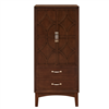 4 Door Storage Cabinet with Unique Arc Handles and Adjustable Shelves - Walnut