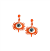 Sohi women's orange evil eye ray drop earrings.