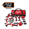 M18 18V Cordless Combo Kit (9 tools) with 2 batteries, charger, and bag.