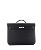 Pre-owned black Hermes Kelly 36 handbag in Epsom leather.