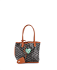 Pre-owned Goyard mini Anjou reversible tote, brown coated canvas.