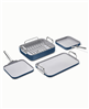 Caraway navy 7-piece non-stick ceramic cookware set.