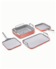 Caraway Non-Stick Ceramic-Coated 7 Piece Square Cookware Set - Perracotta