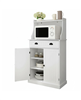 Yigii Kitchen Microwave Cabinet Stand Storage Drawers Adjustable Shelves Pantry Hutch - White