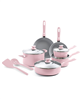 GreenPan Dover 12-pc. pink aluminum cookware set.