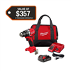 M18 18V Lithium-Ion Brushless Cordless 1/2 in. Compact Drill/Driver with One 2.0 Ah Battery, Charger and Tool Bag