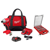 M18 18V compact brushless cordless impact driver combo kit with SHOCKWAVE bit set.