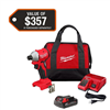 M18 18-Volt Lithium-Ion Compact Brushless Cordless 1/4 in. Impact Driver Kit