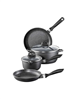 Cuisine::pro Stonex2 6-p cookware set - black, with aluminium construction.