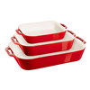 Cherry Staub 3-pc rectangular baking dish set.