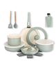Gotham Steel 18 Piece Ceramic Nonstick Detachable Handle Cookware Set - Sage