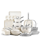 Gotham Steel Pro Hammered Collection 20-Piece Ceramic Coating Nonstick Cookware Set - Cream